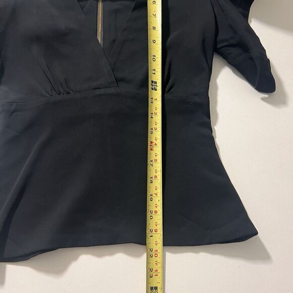 Silvia Tcherassi Blouse Size S Plunging V Neck Dramatic Puff Sleeve Avant Garde - Picture 7 of 8